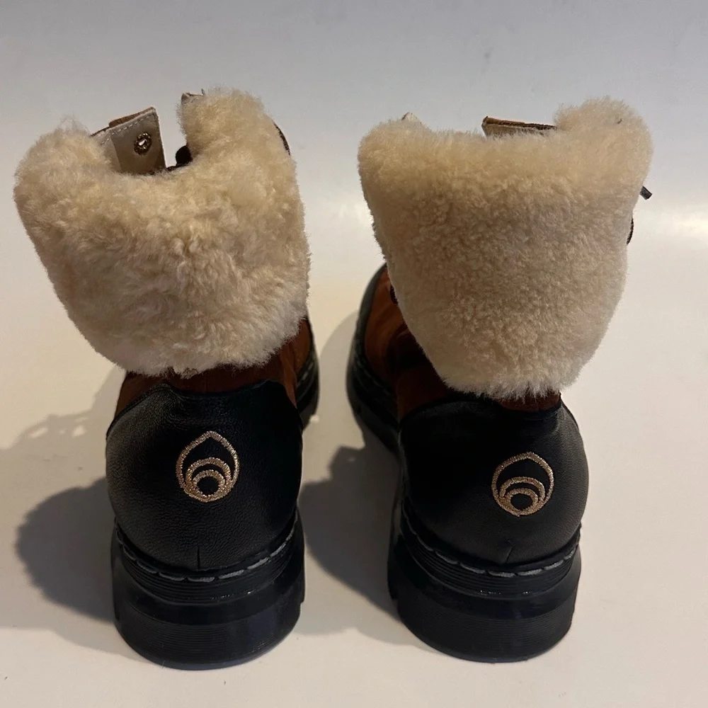 Brother Vellies Women's Alps Shearling Trim Hiking Boots